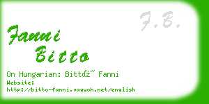 fanni bitto business card